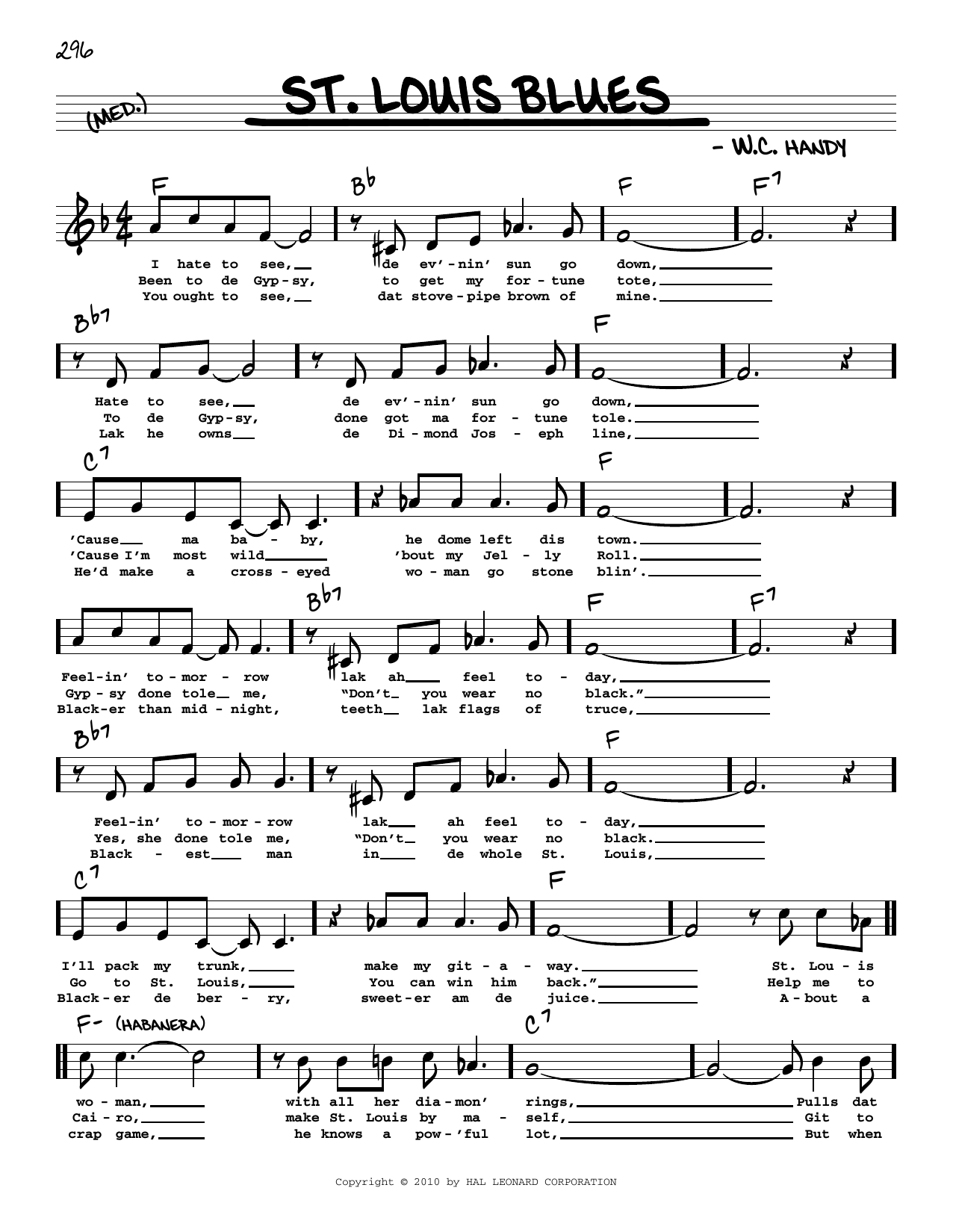 St. Louis Blues (arr. Robert Rawlins) (Real Book  Melody, Lyrics & Chords) von W.C. Handy