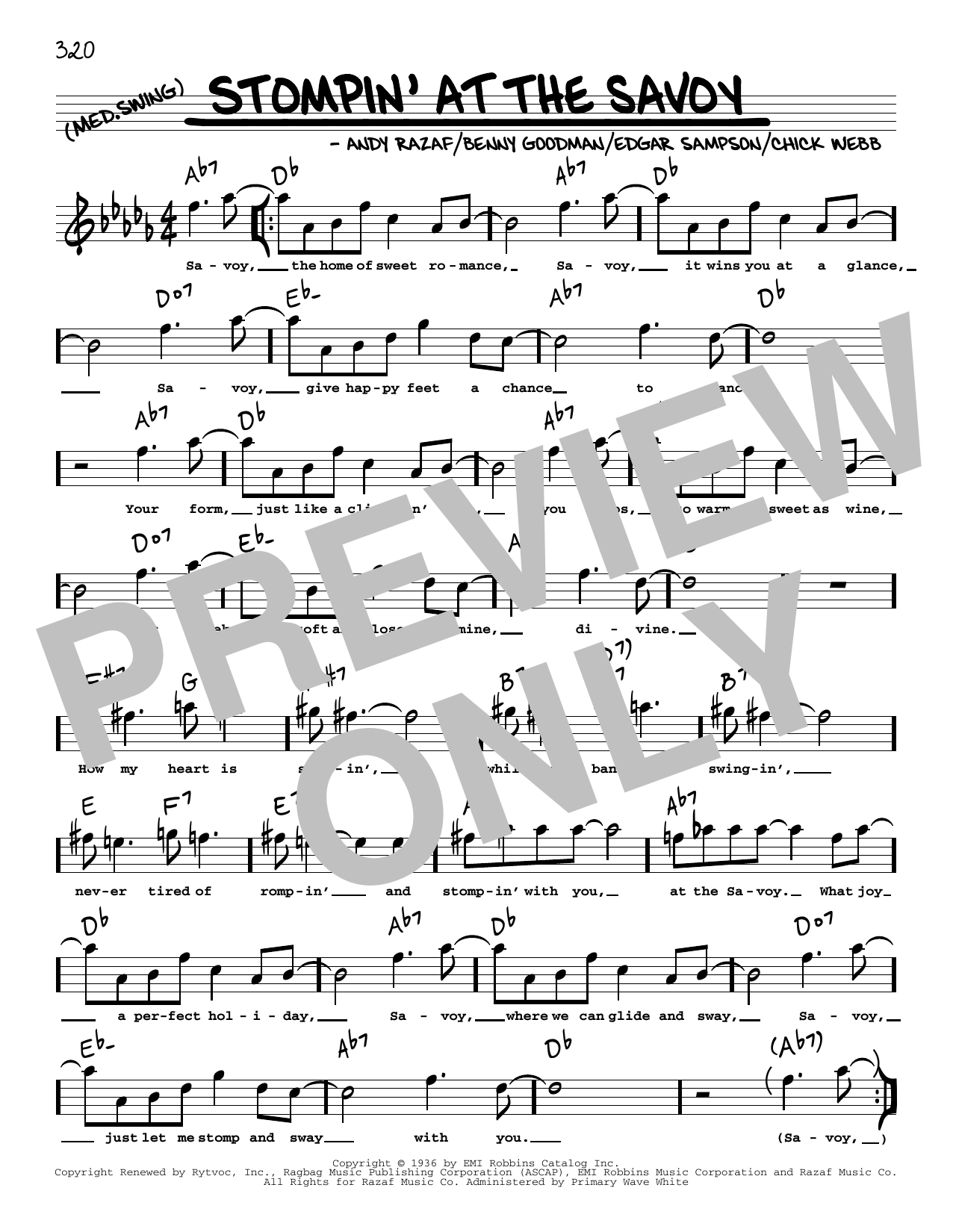 Stompin' At The Savoy (arr. Robert Rawlins) (Real Book  Melody, Lyrics & Chords) von Benny Goodman