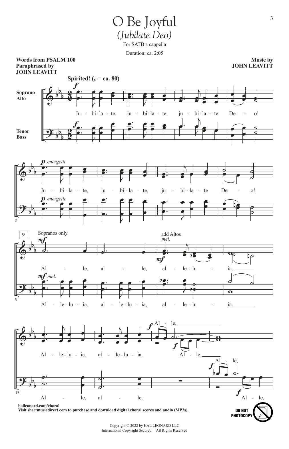 O Be Joyful (Jubilate Deo) (SATB Choir) von John Leavitt