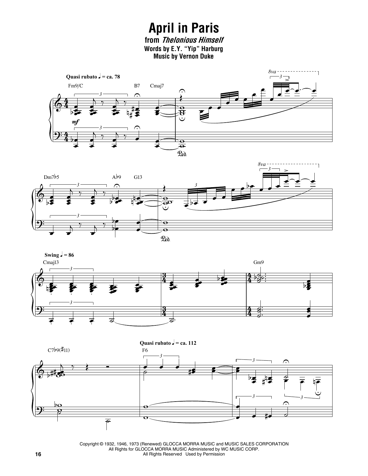 April In Paris (Piano Transcription) von Thelonious Monk