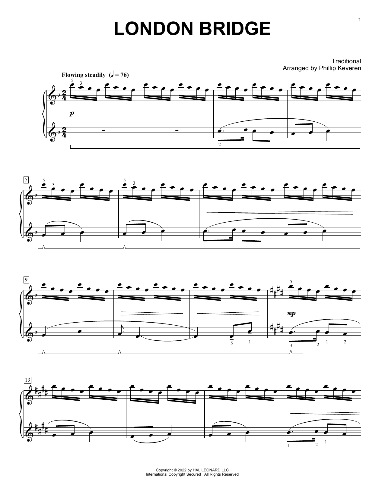 London Bridge (arr. Phillip Keveren) (Piano Solo) von Traditional