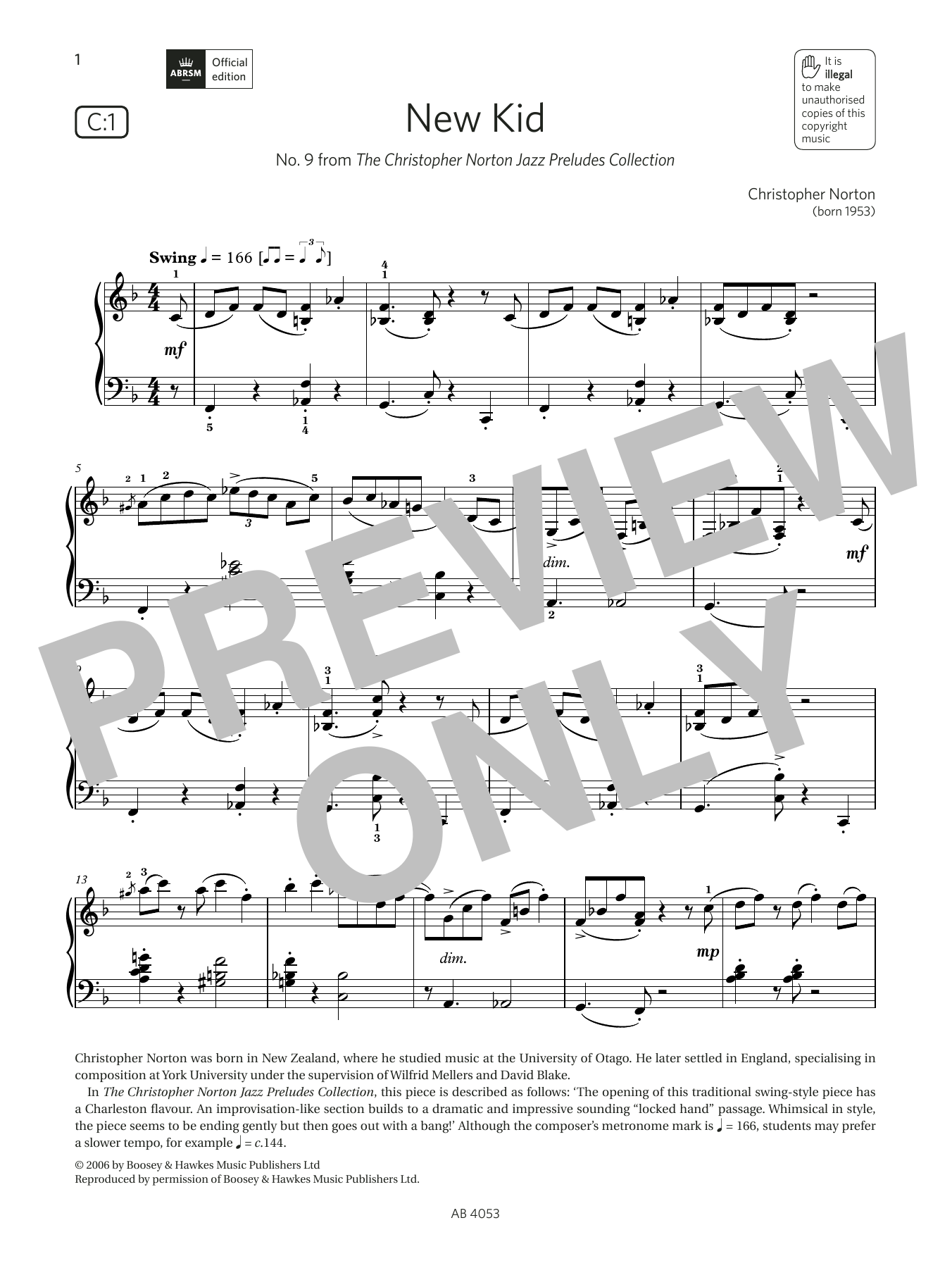 New Kid (Grade 7, list C1, from the ABRSM Piano Syllabus 2023 & 2024) (Piano Solo) von Christopher Norton