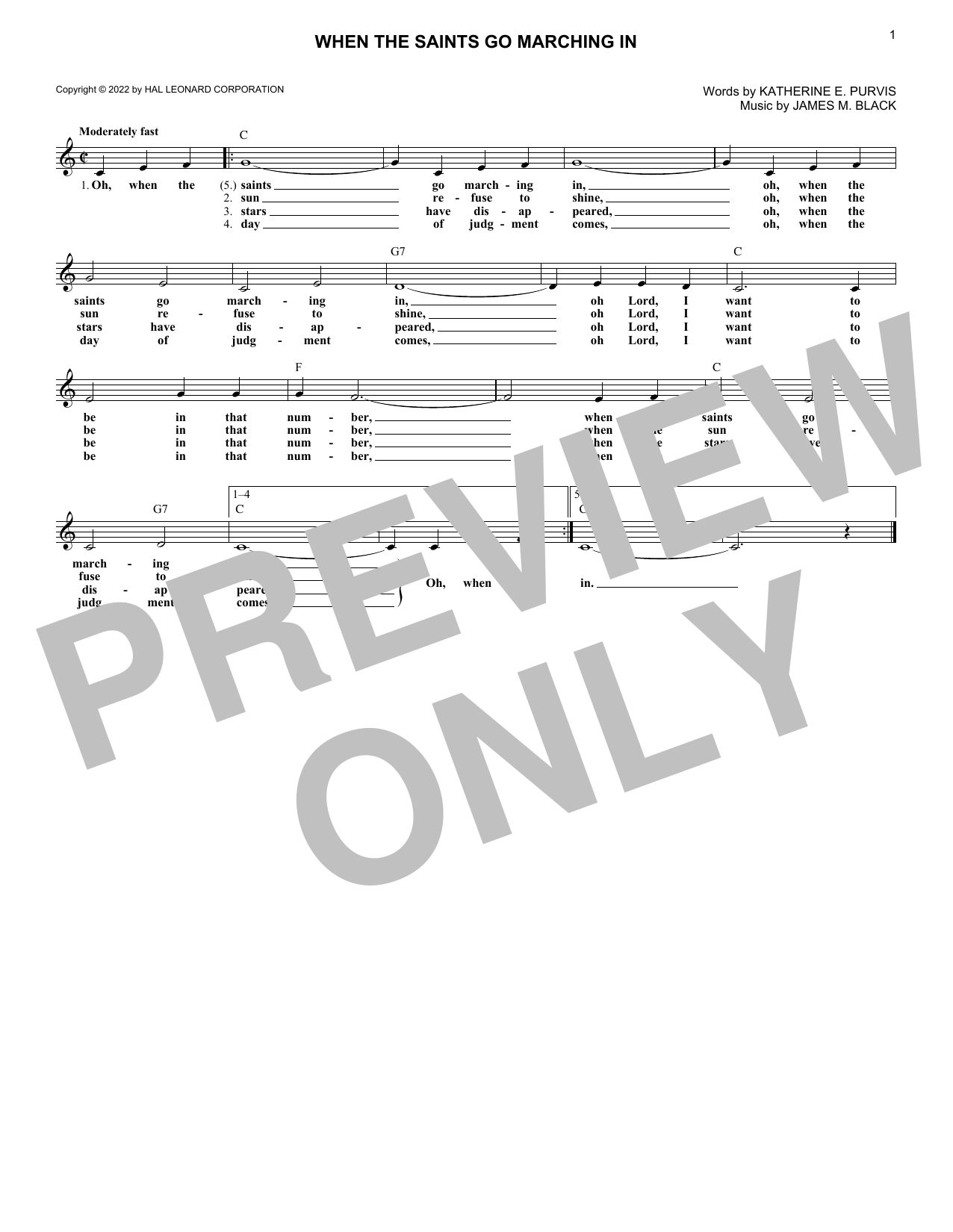 When The Saints Go Marching In (Lead Sheet / Fake Book) von Louis Armstrong
