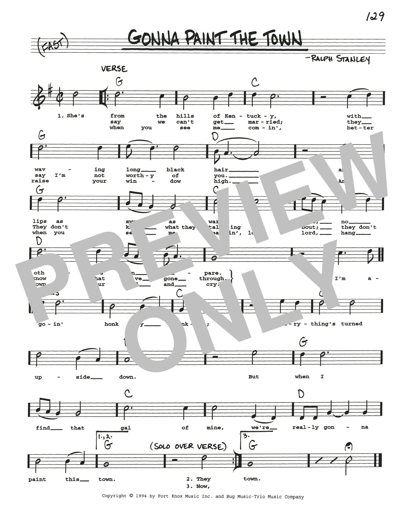 Gonna Paint The Town (Real Book  Melody, Lyrics & Chords) von Ralph Stanley
