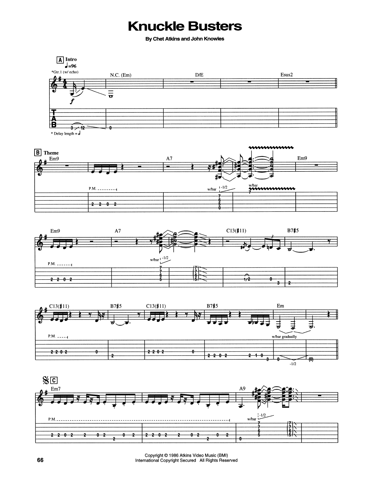 Knucklebuster (Guitar Tab) von Chet Atkins
