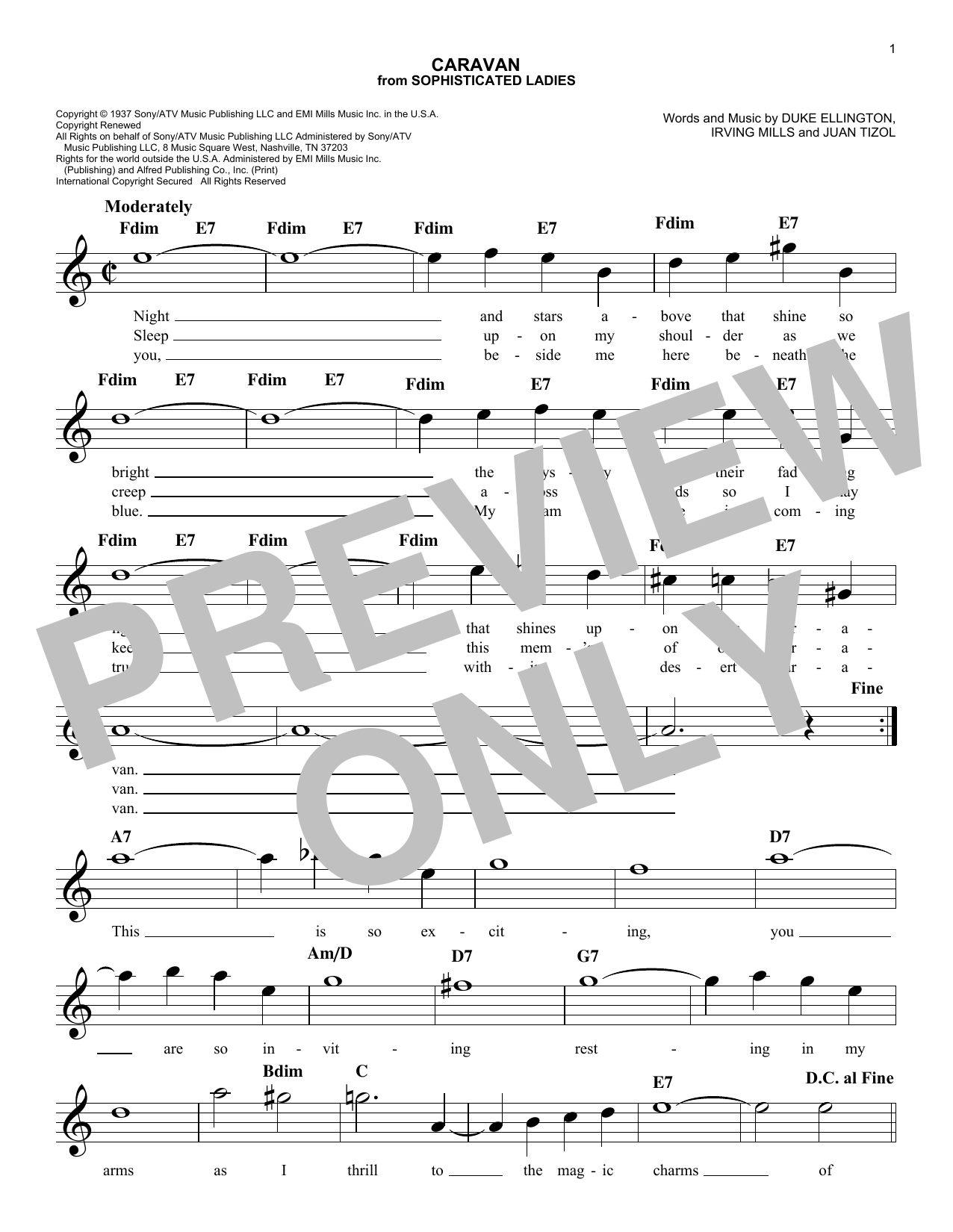 Caravan (Lead Sheet / Fake Book) von Duke Ellington