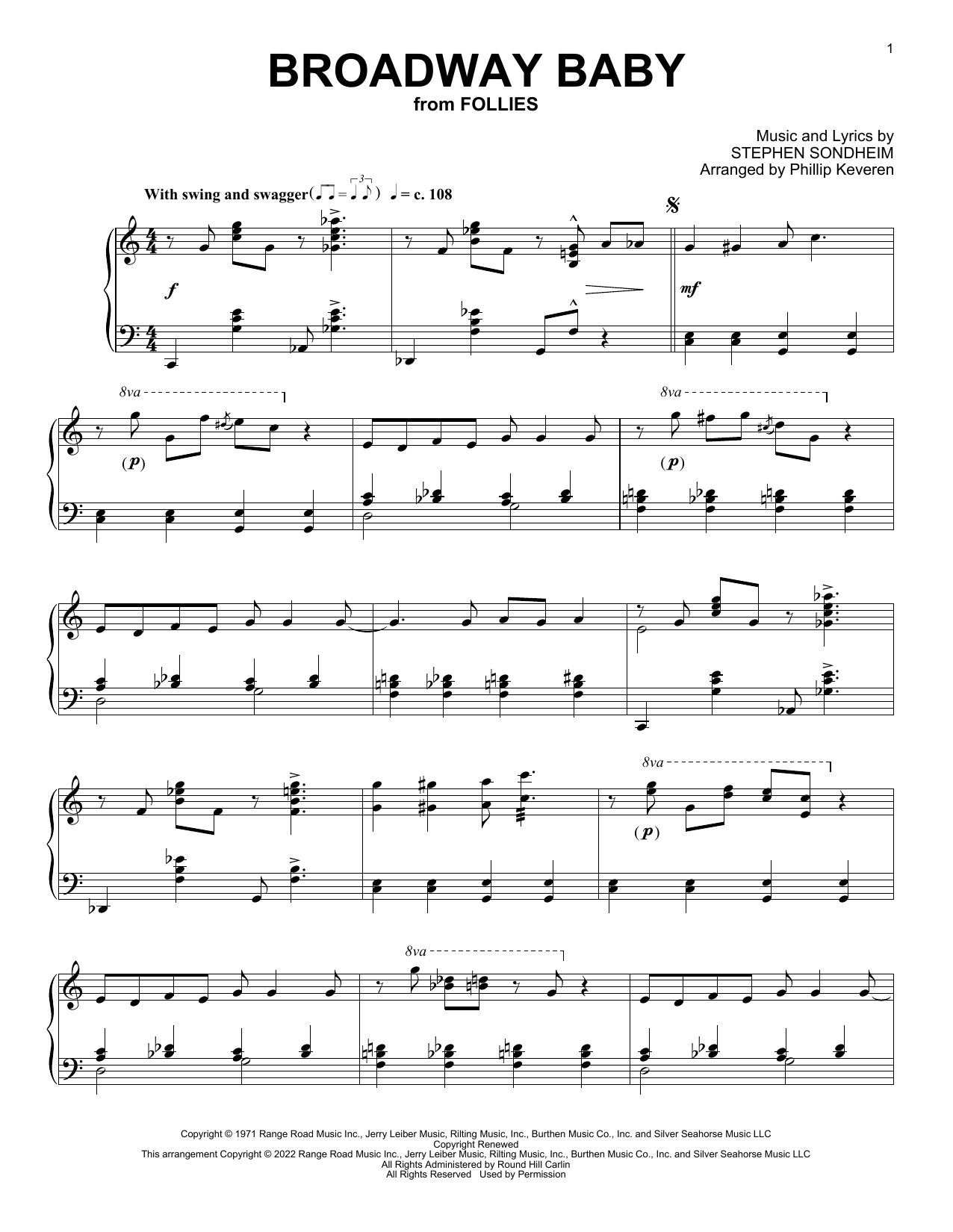 Broadway Baby (from Follies) (arr. Phillip Keveren) (Piano Solo) von Stephen Sondheim