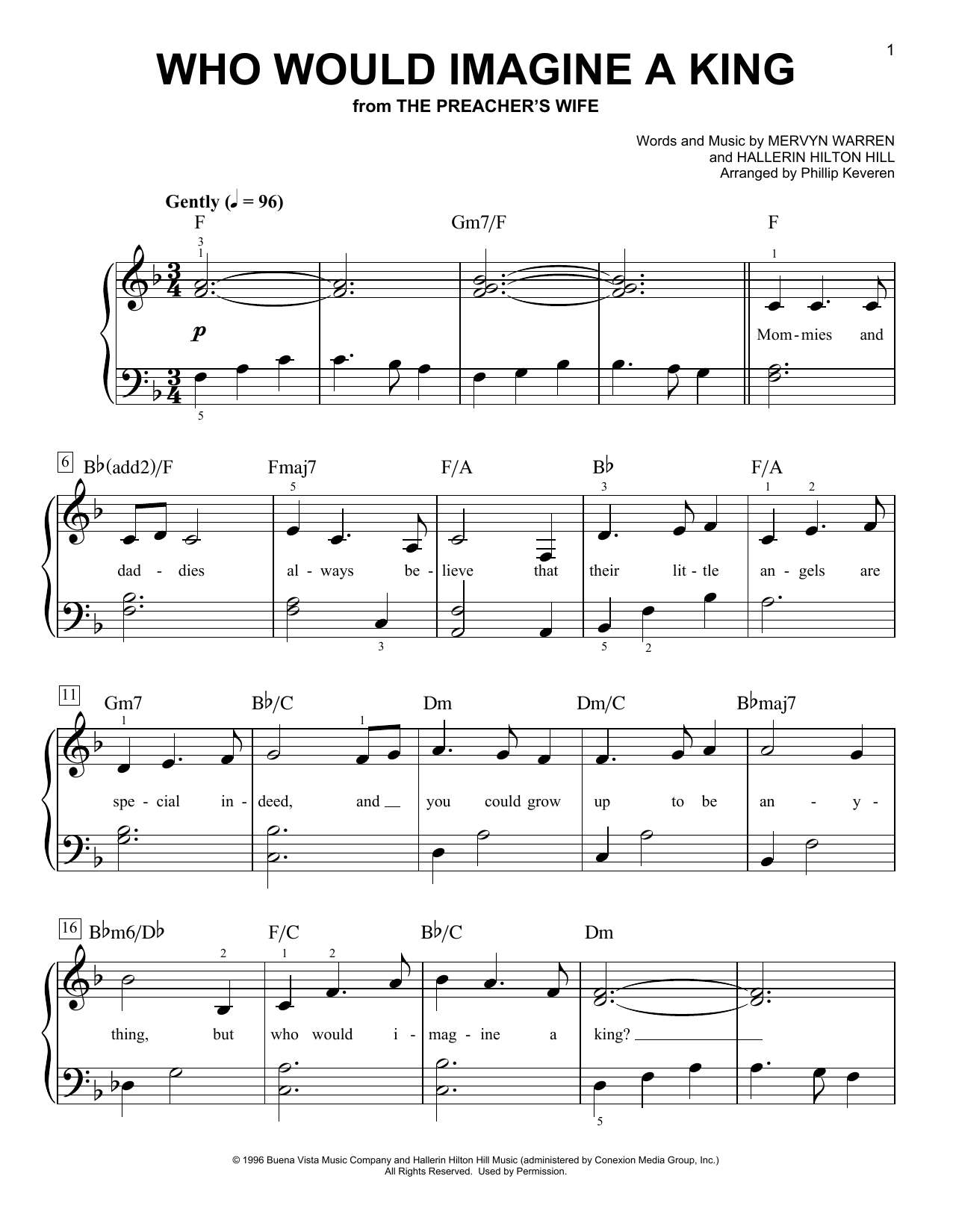 Who Would Imagine A King (arr. Phillip Keveren) (Easy Piano) von Whitney Houston