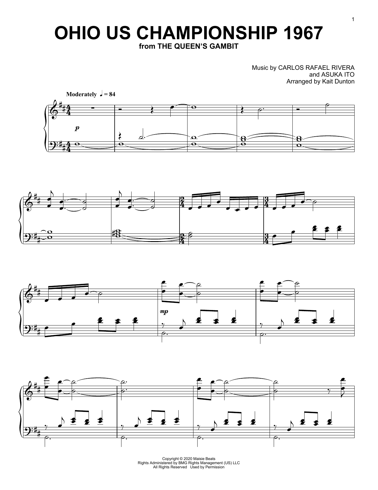Ohio US Championship 1967 (from The Queen's Gambit) (Piano Solo) von Carlos Rafael Rivera