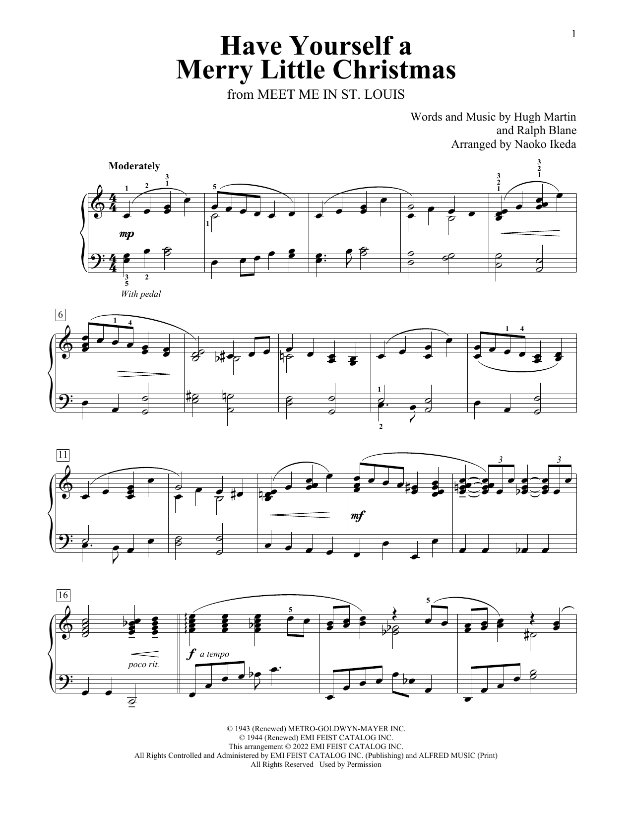 Have Yourself A Merry Little Christmas (arr. Naoko Ikeda) (Educational Piano) von Hugh Martin