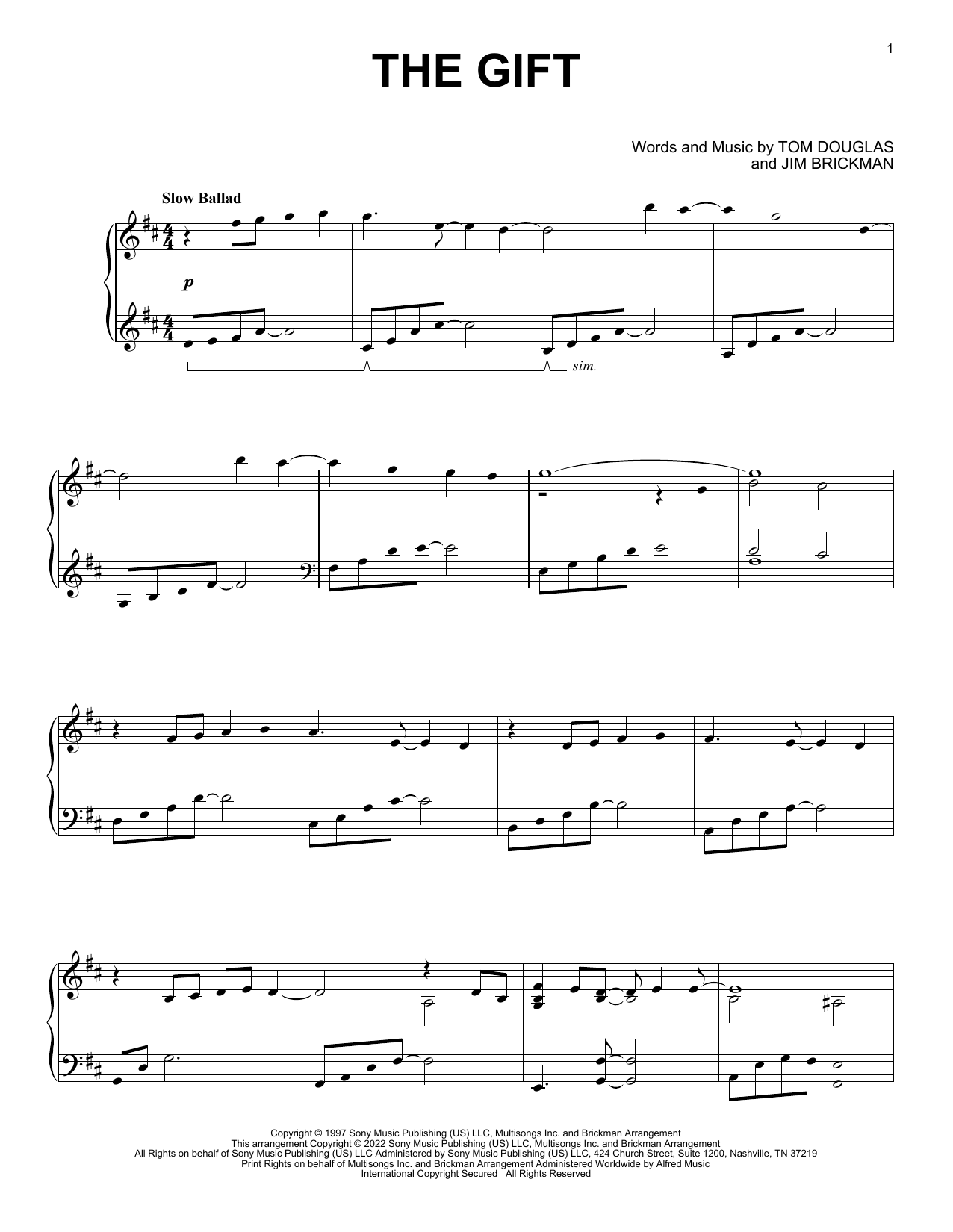 The Gift (Piano Solo) von Jim Brickman