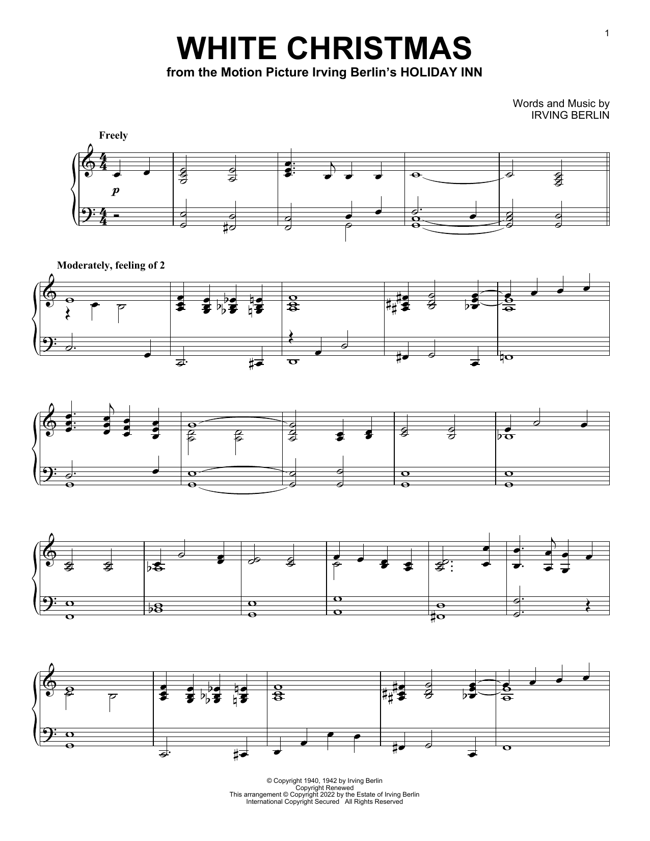 White Christmas (Piano Solo) von Irving Berlin