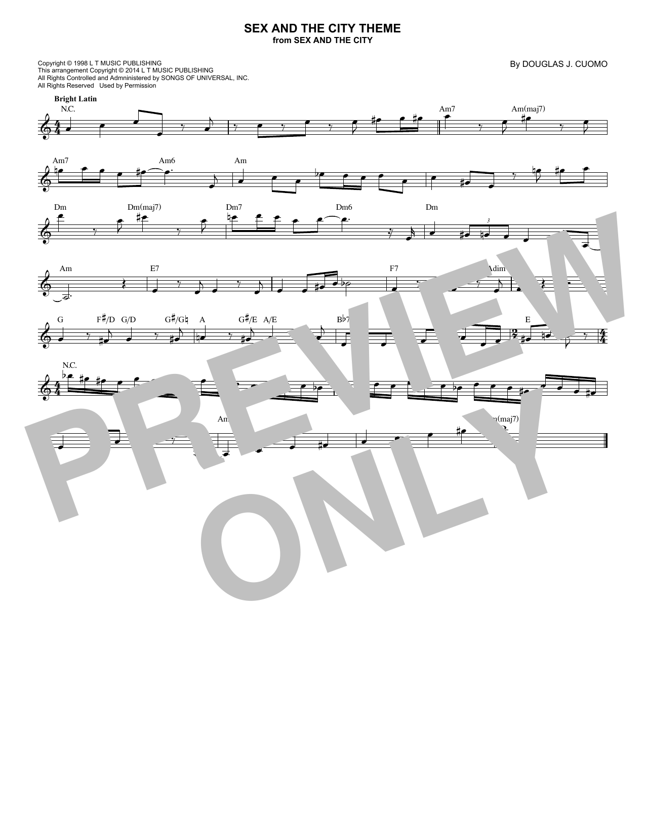 Sex And The City Theme (Lead Sheet / Fake Book) von Thomas Findlay