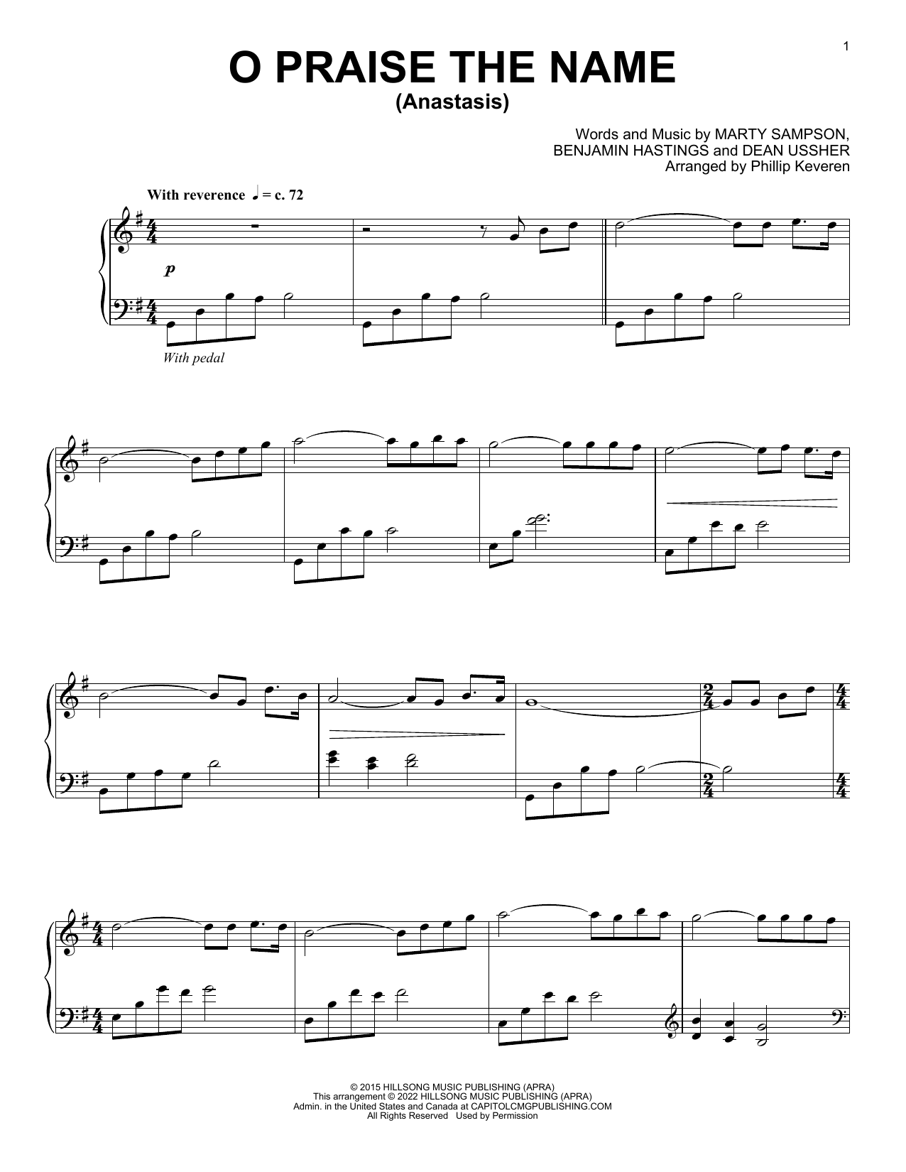 O Praise The Name (Anastasis) (arr. Phillip Keveren) (Piano Solo) von Hillsong Worship