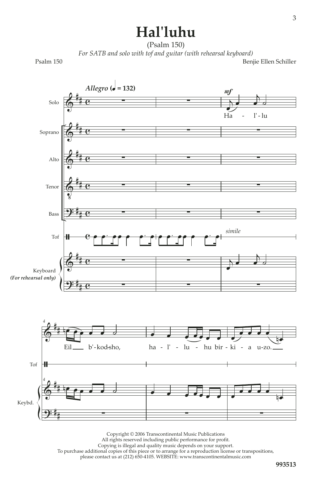 Hal'luhu (Psalm 150) (SATB Choir) von Benjie-Ellen Schiller