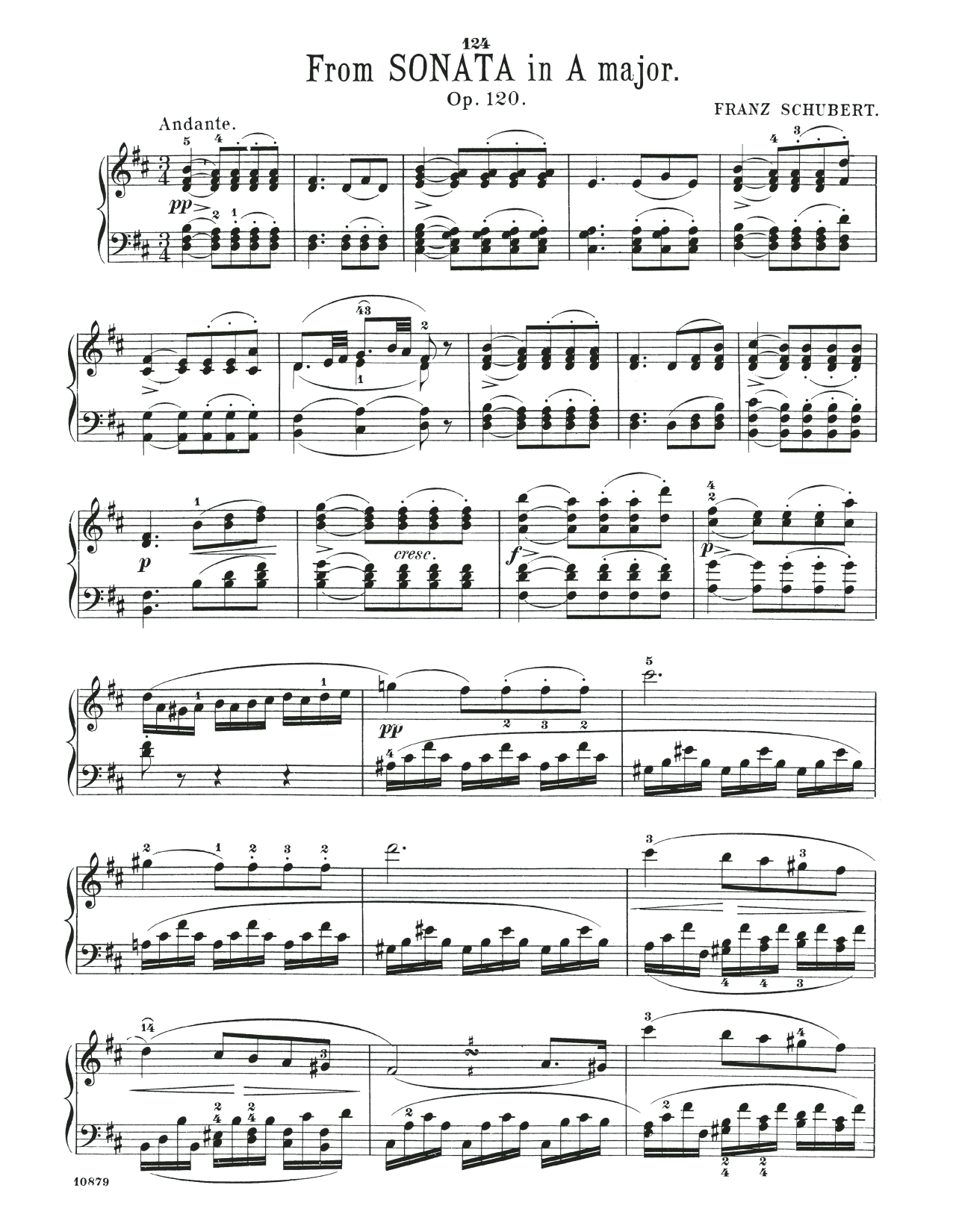 Sonata In A Major, Op. 120, 2nd mvt (Piano Solo) von Franz Schubert