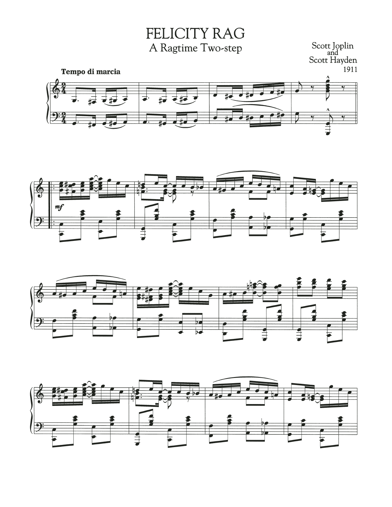 Felicity Rag (Piano Solo) von Scott Joplin