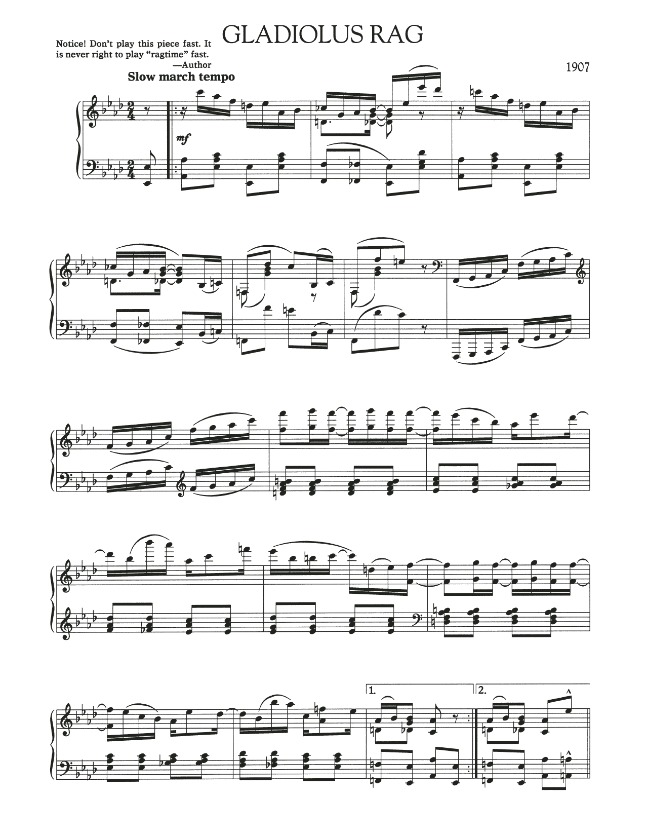 Gladiolus Rag (Piano Solo) von Scott Joplin