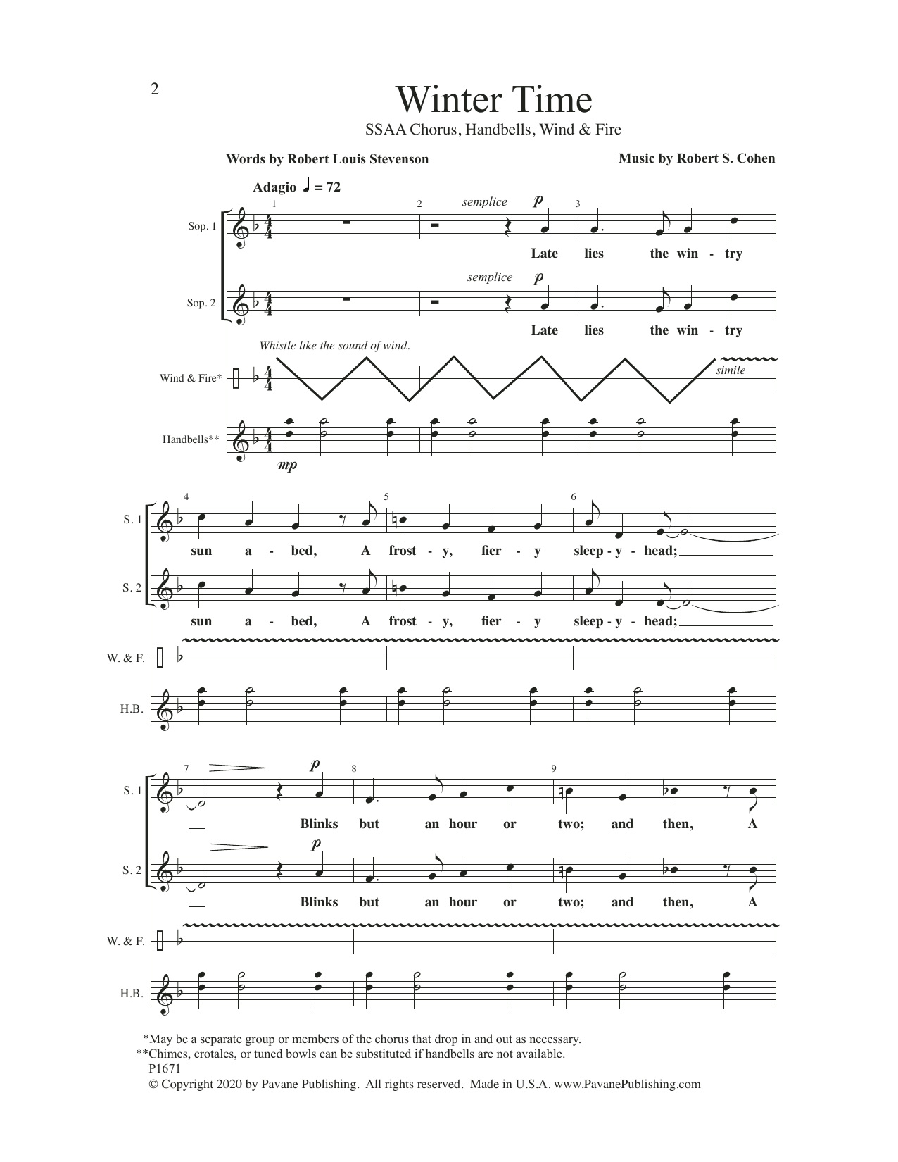 Winter Time (SSAA Choir) von Robert S. Cohen