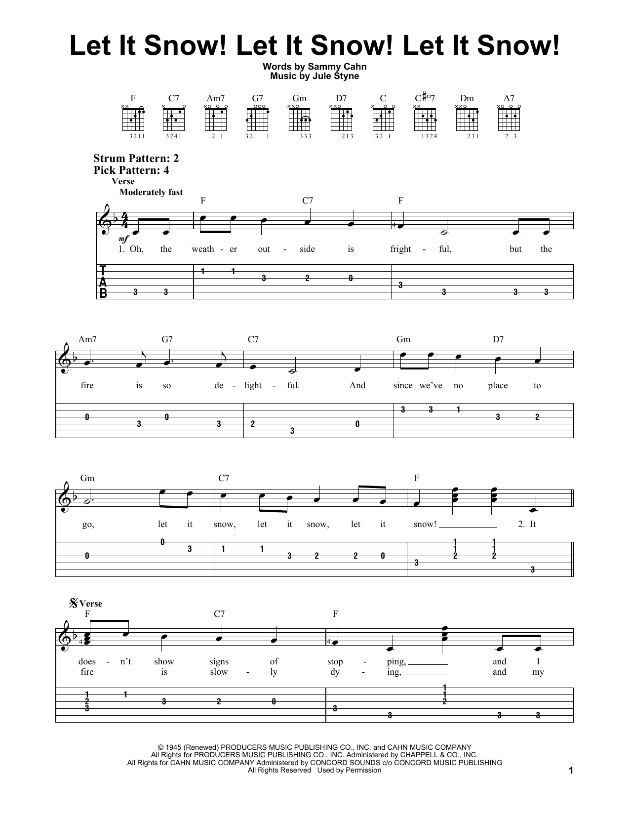 Let It Snow! Let It Snow! Let It Snow! (Easy Guitar Tab) von Jule Styne