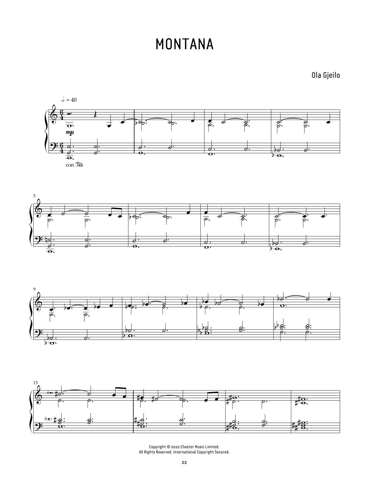 Montana (Piano Solo) von Ola Gjeilo