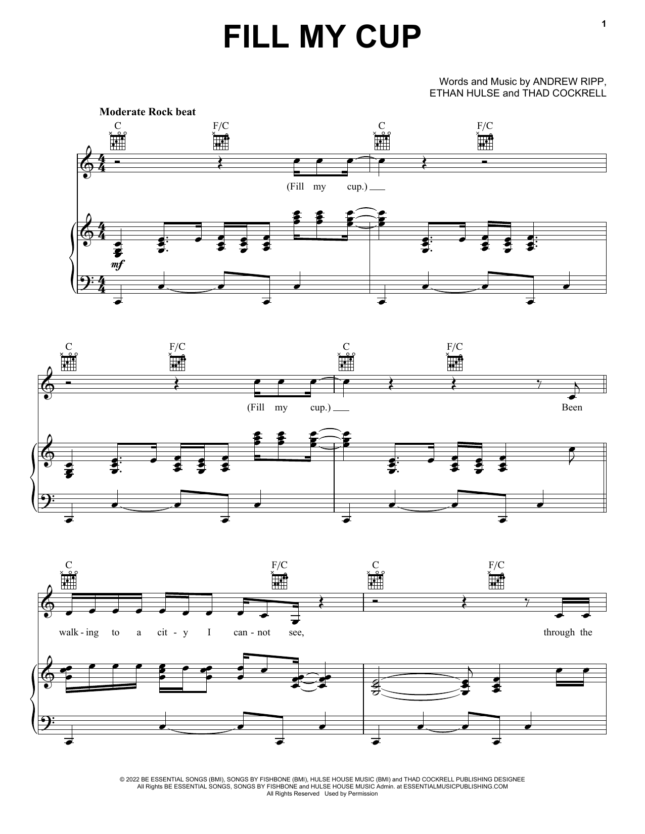 Fill My Cup (Piano, Vocal & Guitar Chords (Right-Hand Melody)) von Andrew Ripp