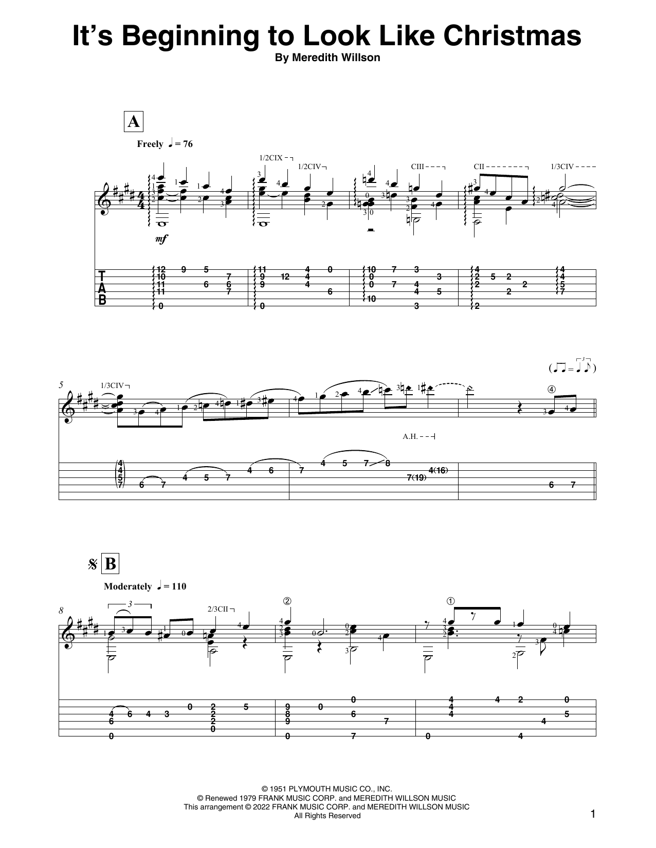 It's Beginning To Look Like Christmas (arr. David Jaggs) (Solo Guitar) von Meredith Willson