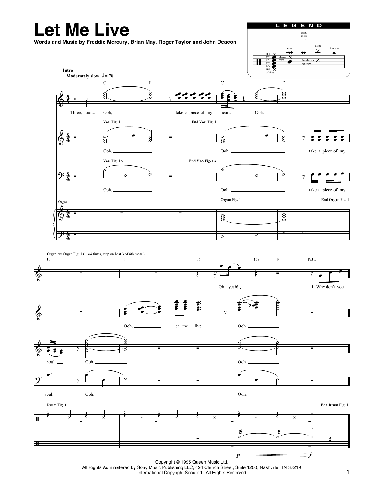Let Me Live (Transcribed Score) von Queen