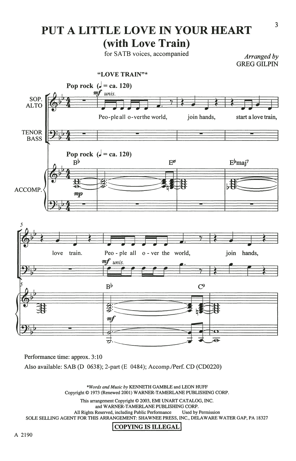 Put A Little Love In Your Heart (with Love Train) (SATB Choir) von Greg Gilpin