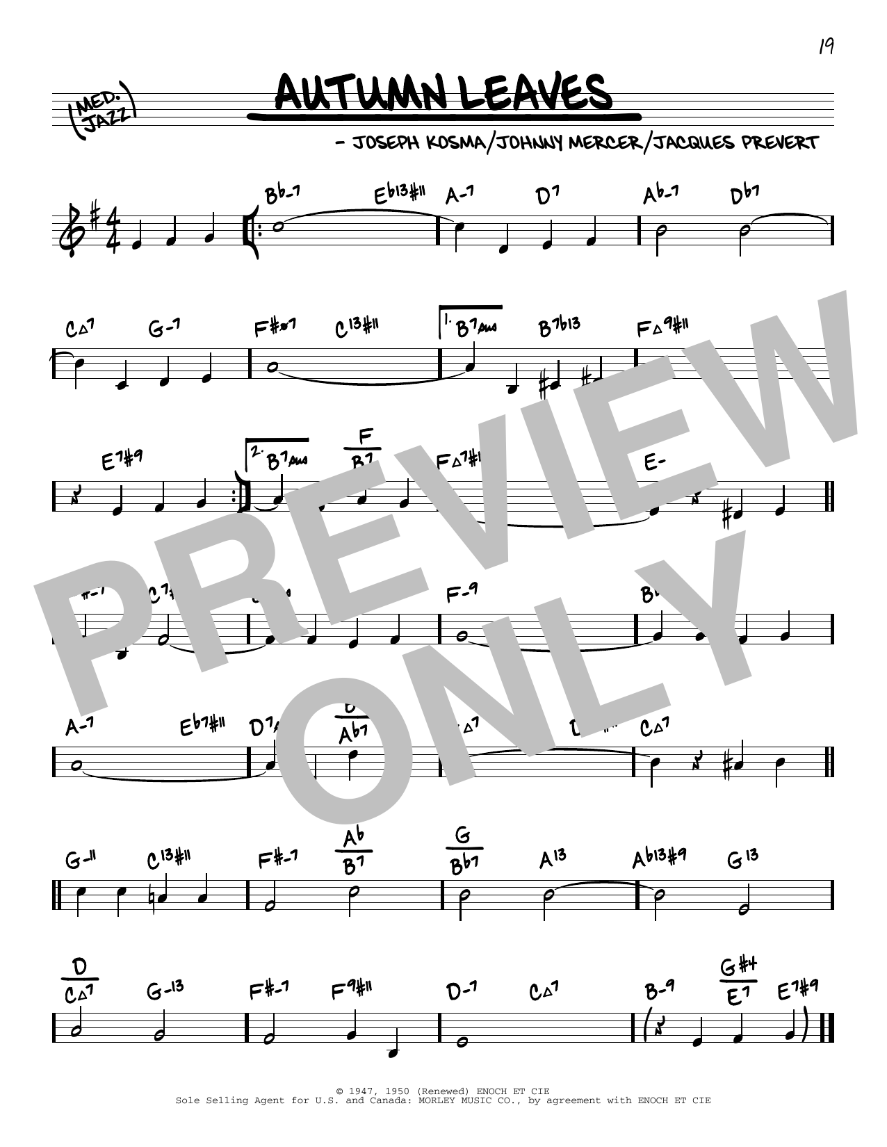 Autumn Leaves (arr. David Hazeltine) (Real Book  Enhanced Chords) von Joseph Kosma