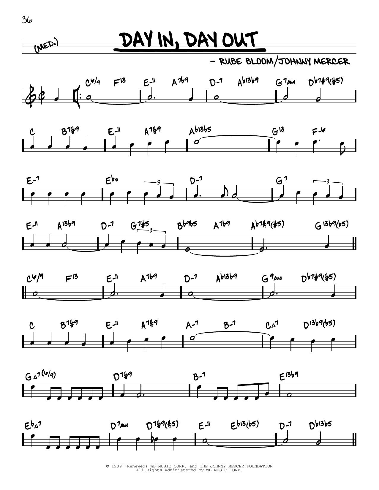 Day In, Day Out (arr. David Hazeltine) (Real Book  Enhanced Chords) von Rube Bloom