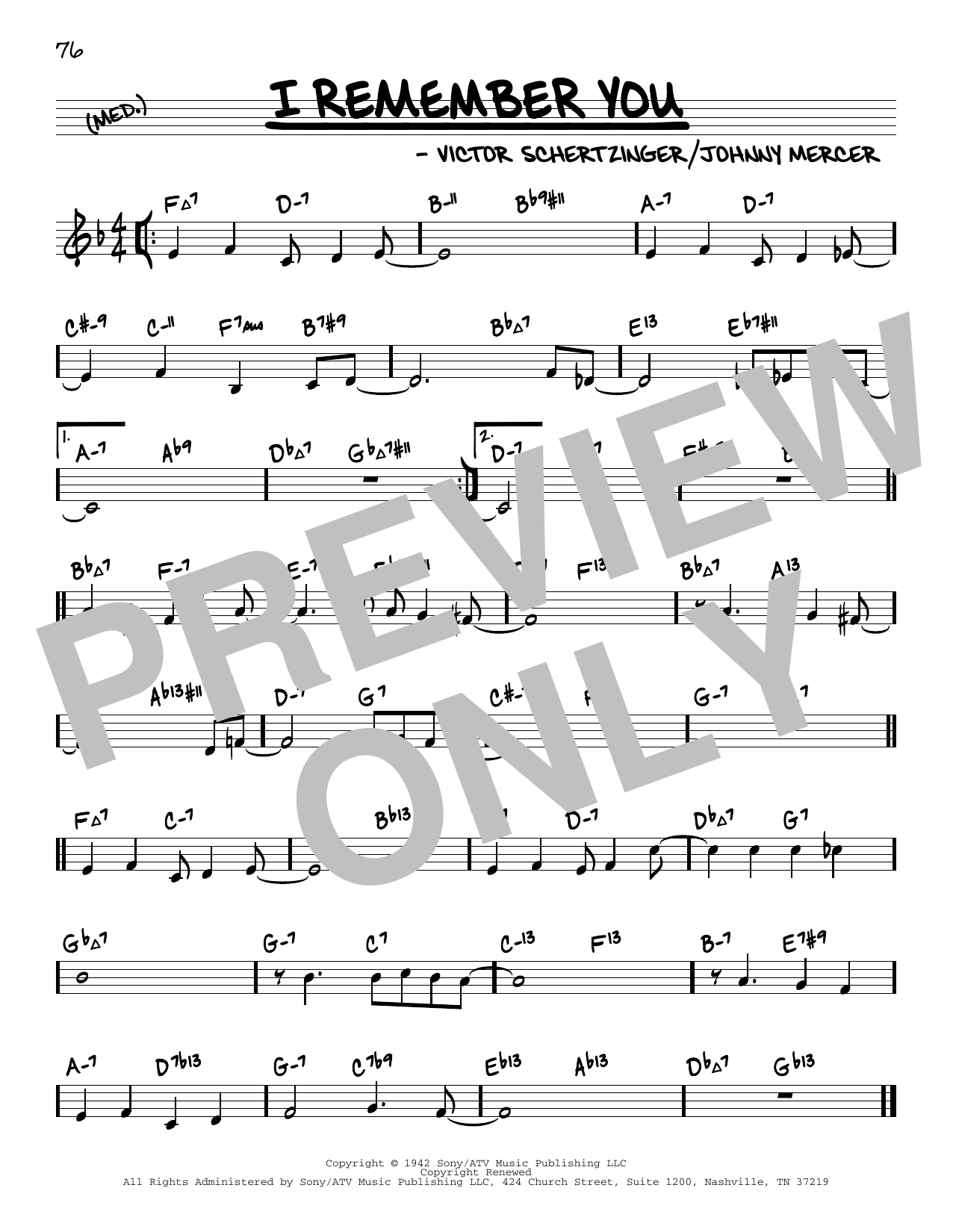 I Remember You (arr. David Hazeltine) (Real Book  Enhanced Chords) von Victor Schertzinger