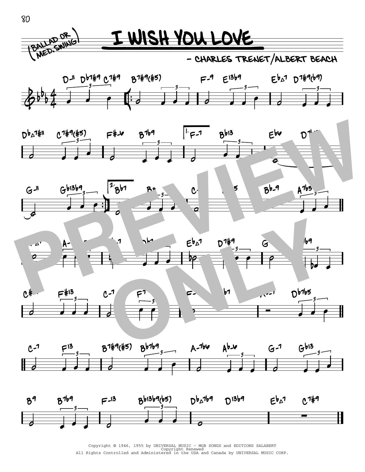 I Wish You Love (arr. David Hazeltine) (Real Book  Enhanced Chords) von Charles Trenet