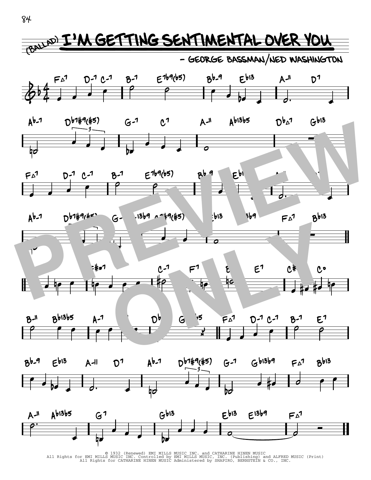 I'm Getting Sentimental Over You (arr. David Hazeltine) (Real Book  Enhanced Chords) von Tommy Dorsey and His Orchestra
