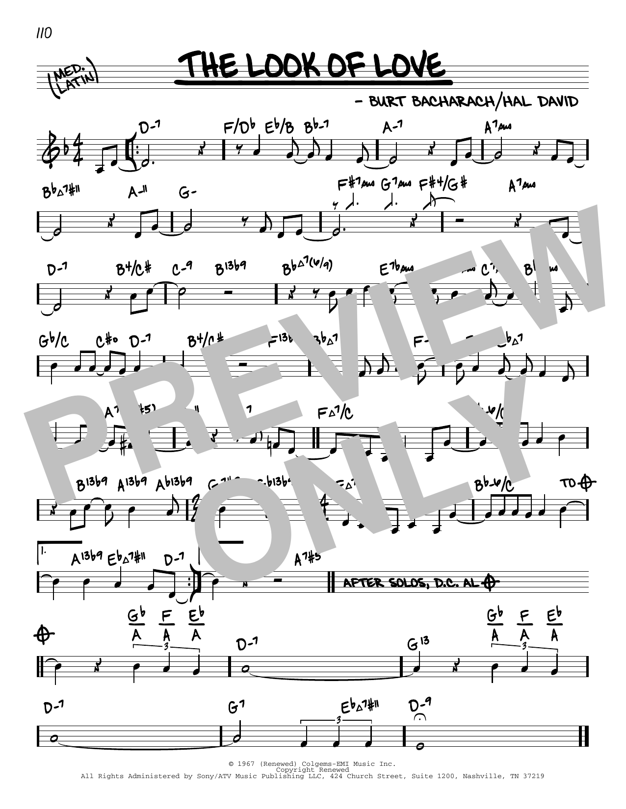 The Look Of Love (arr. David Hazeltine) (Real Book  Enhanced Chords) von Dusty Springfield