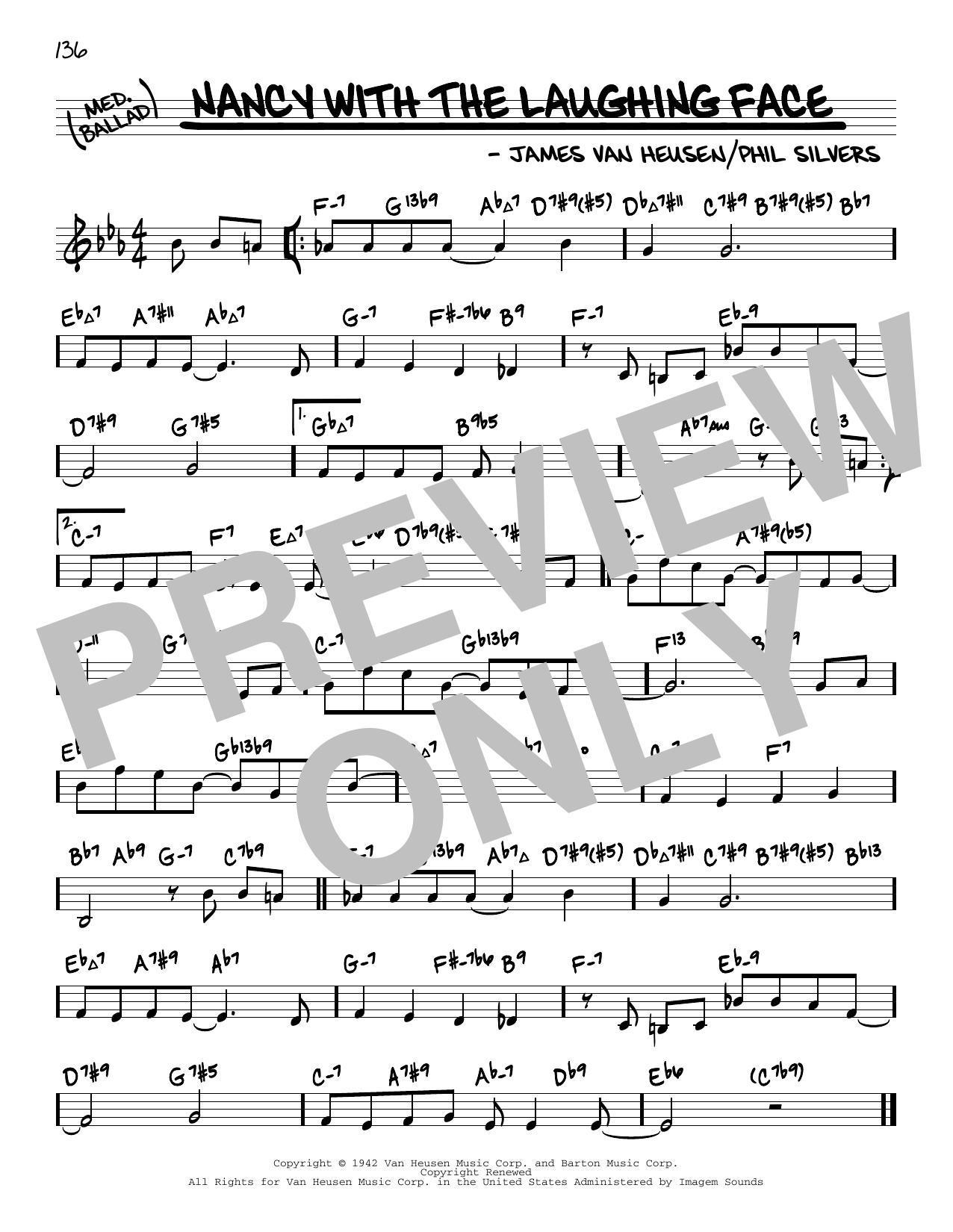 Nancy With The Laughing Face (arr. David Hazeltine) (Real Book  Enhanced Chords) von Frank Sinatra