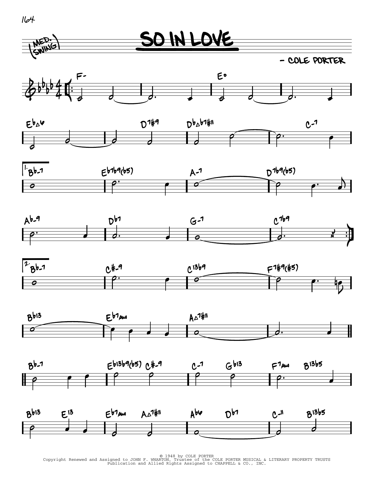 So In Love (arr. David Hazeltine) (Real Book  Enhanced Chords) von Cole Porter