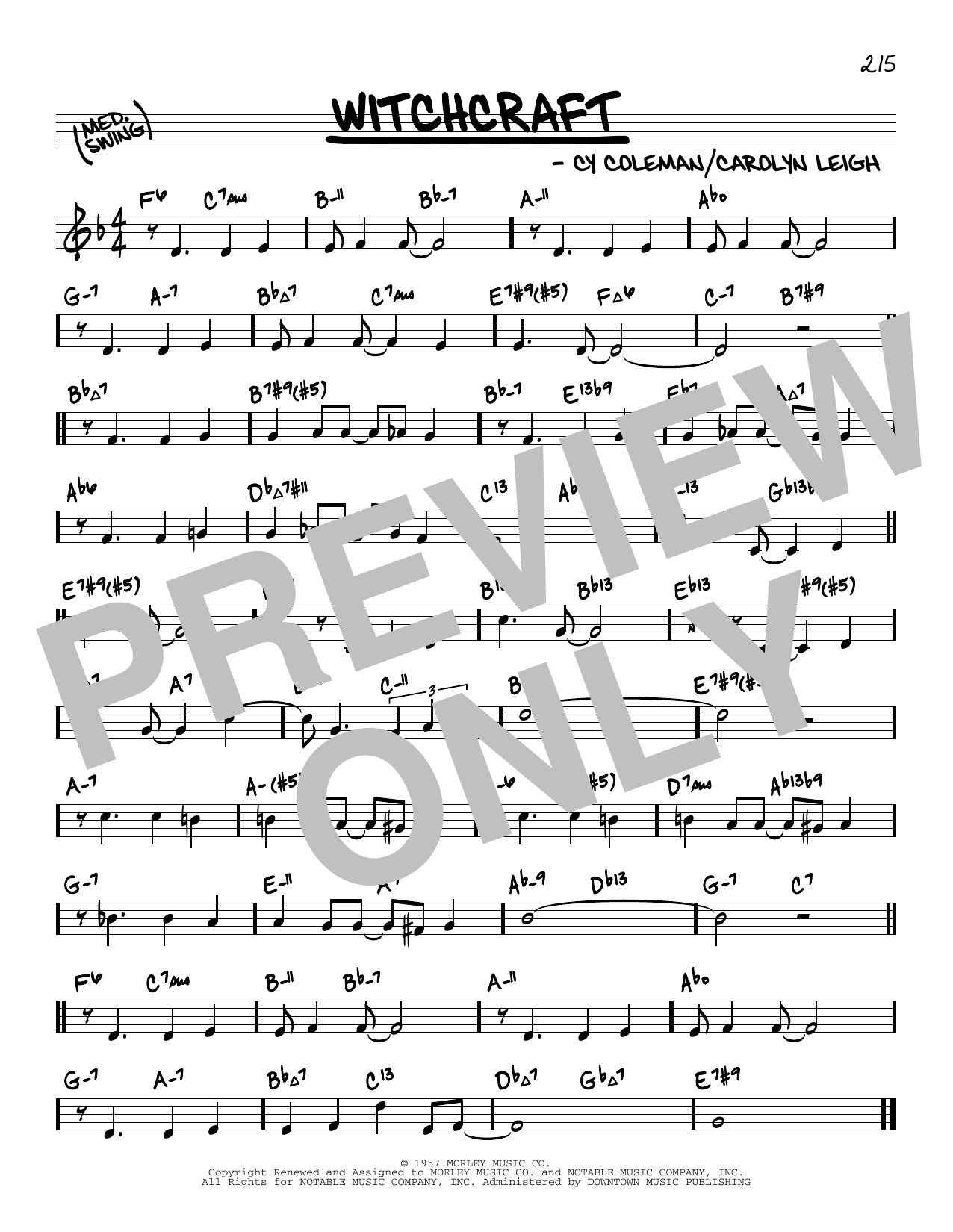 Witchcraft (arr. David Hazeltine) (Real Book  Enhanced Chords) von Cy Coleman