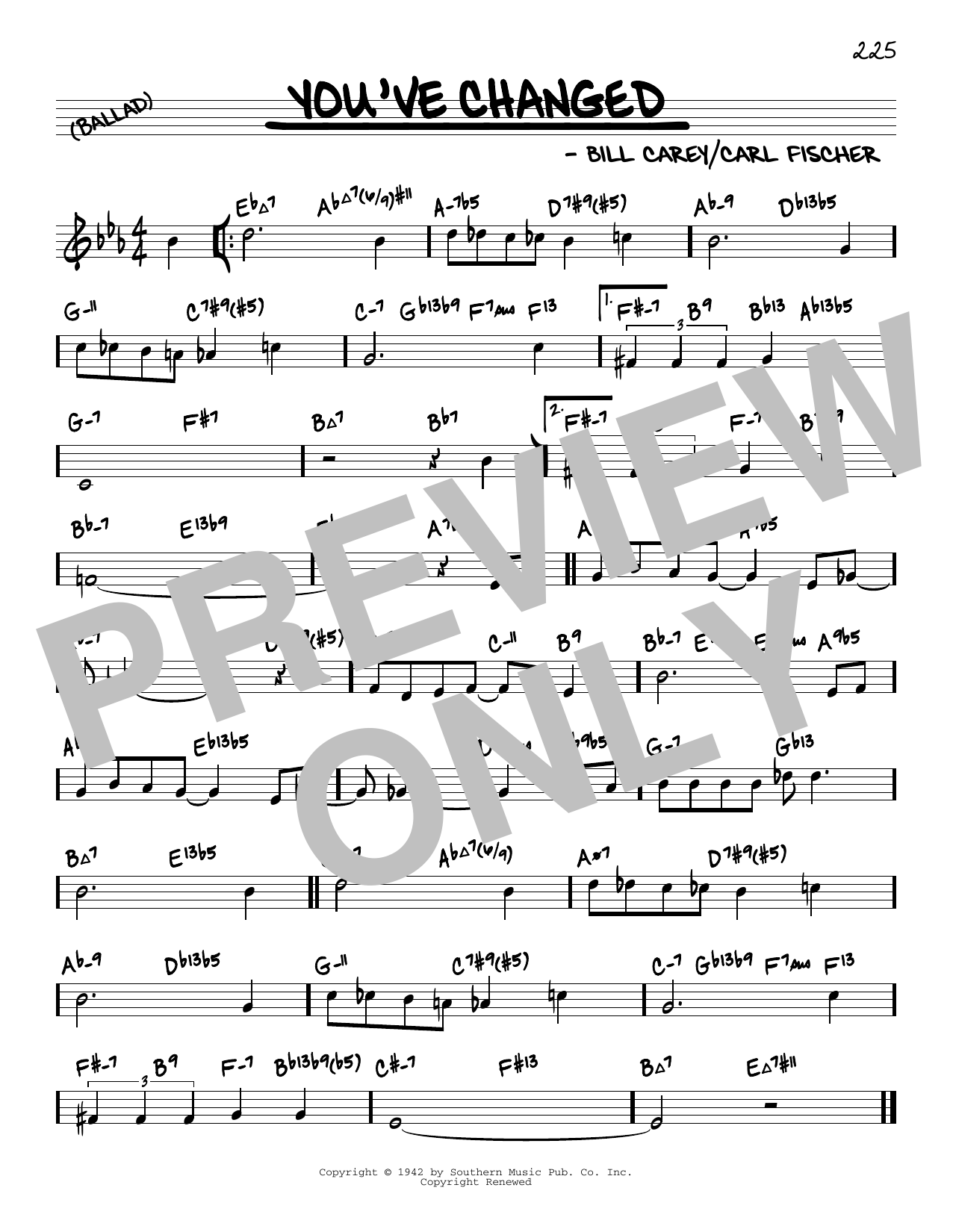 You've Changed (arr. David Hazeltine) (Real Book  Enhanced Chords) von Carl Fischer