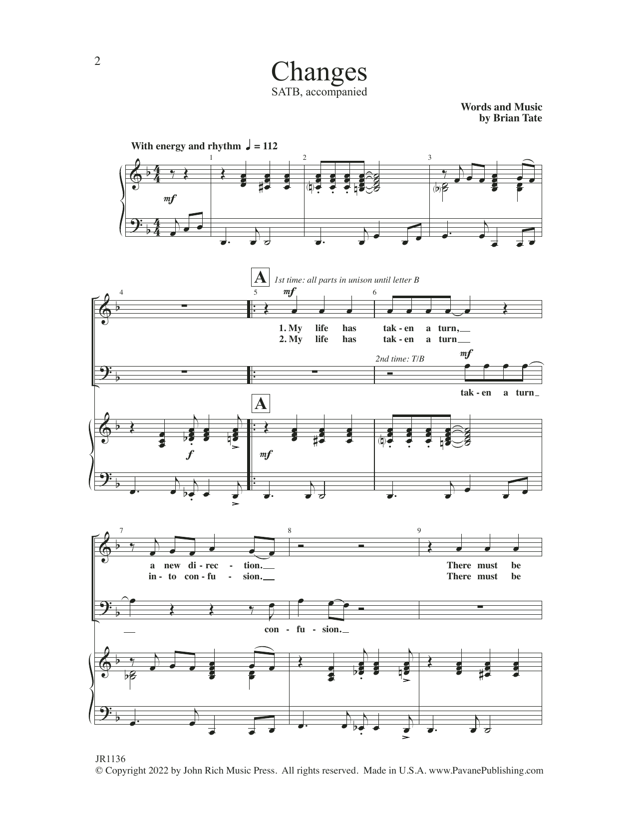 Changes! (SATB Choir) von Brian Tate