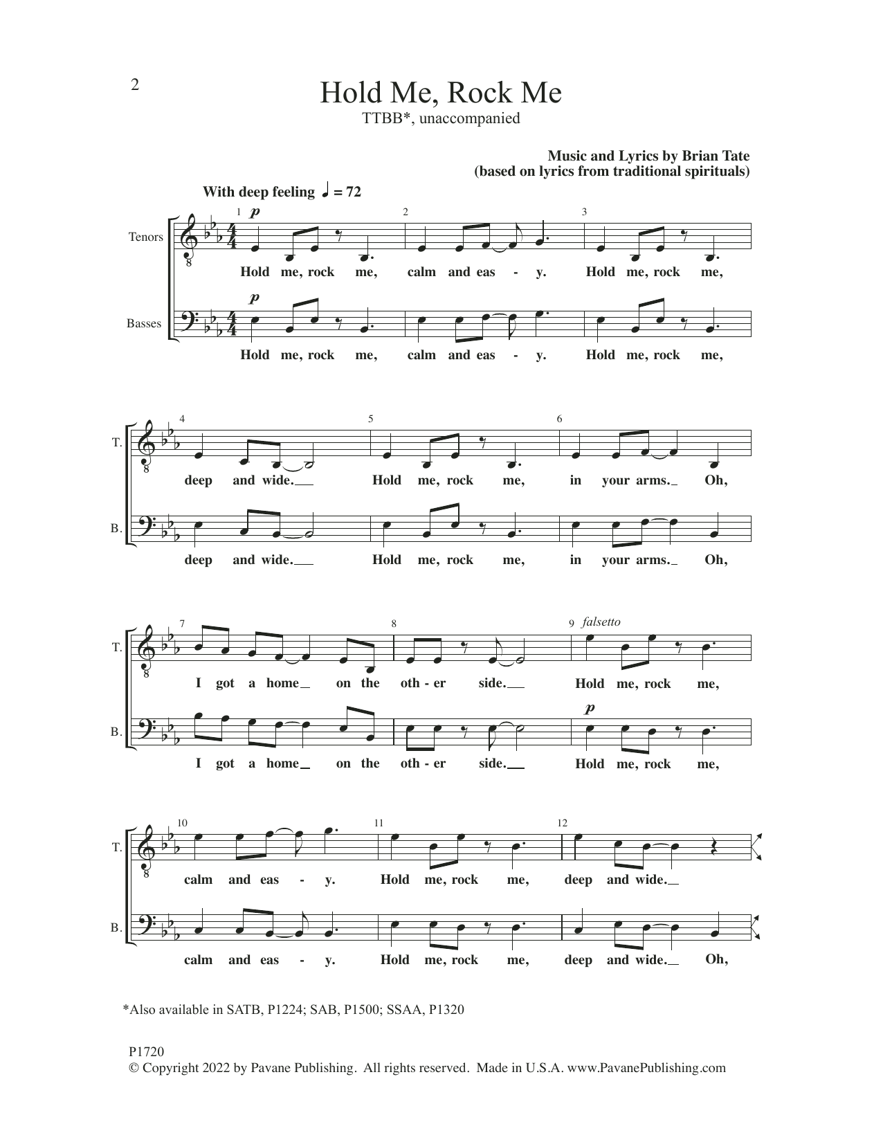 Hold Me, Rock Me (TTBB Choir) von Brian Tate