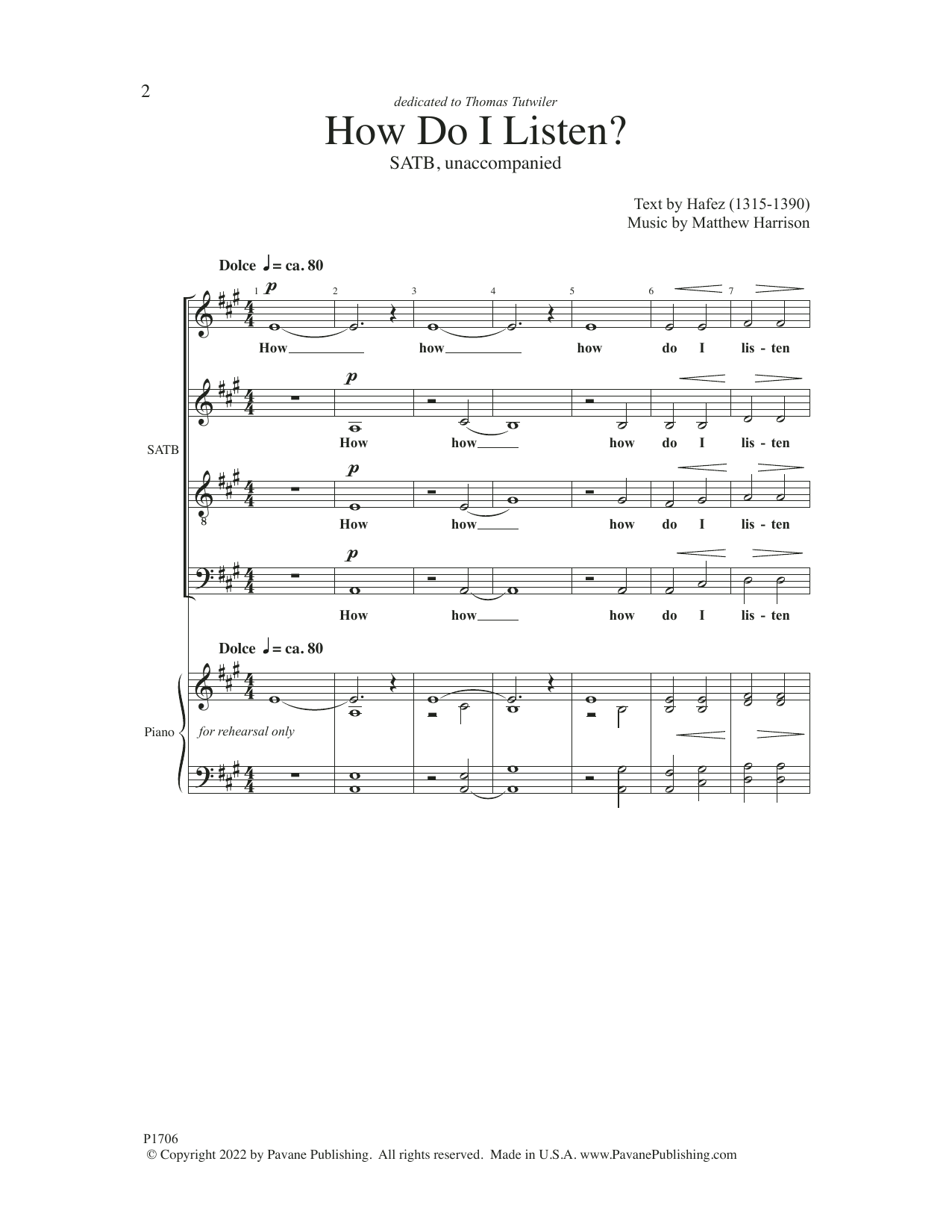 How Do I Listen? (SATB Choir) von Matthew Harrison