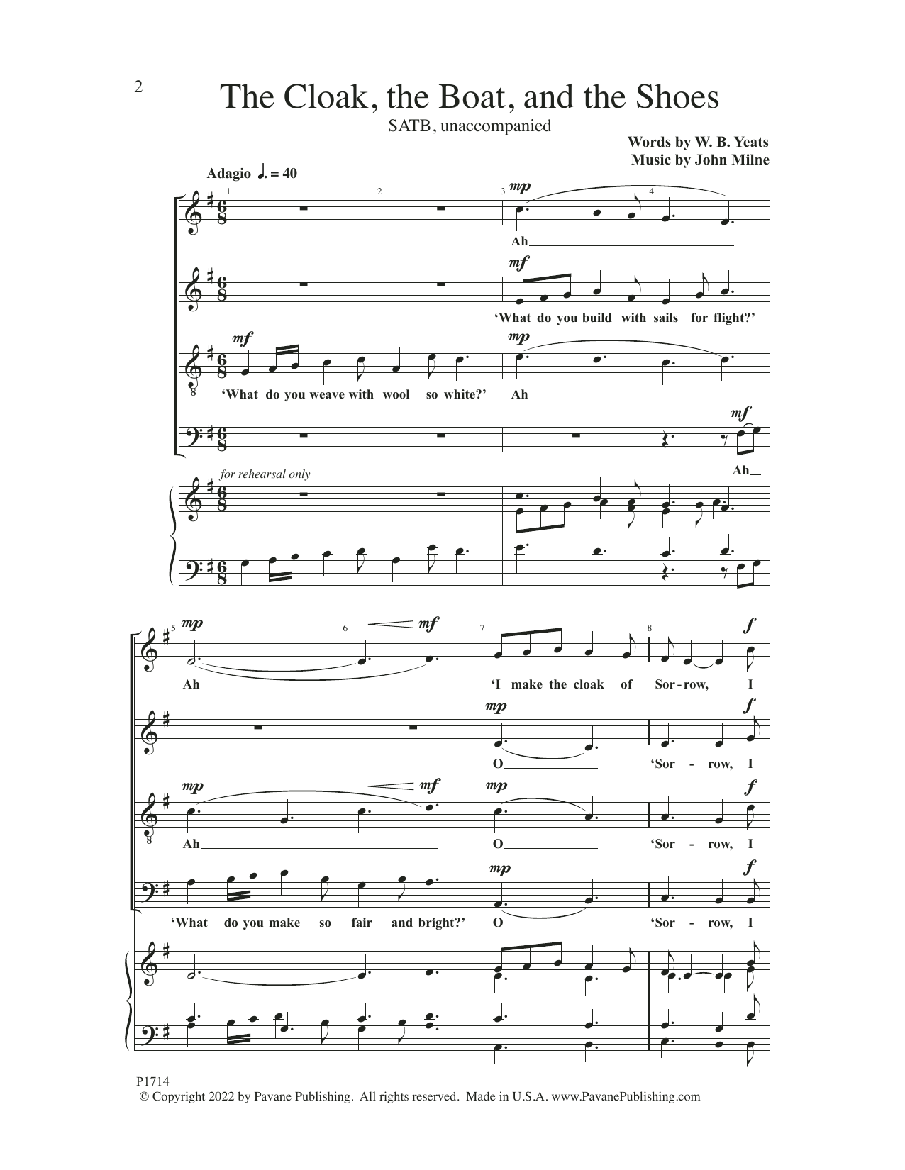 The Cloak, The Boat, And The Shoes (SATB Choir) von John Milne