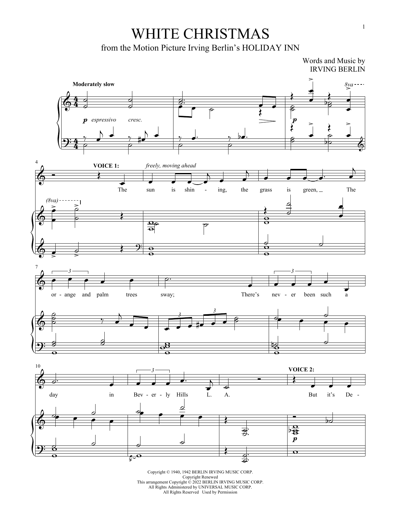 White Christmas (Vocal Duet) von Irving Berlin