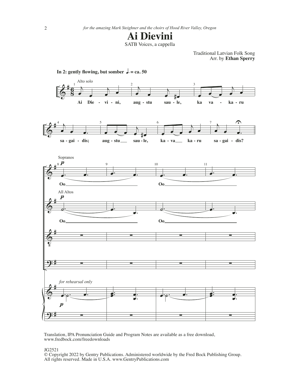 Ai Dievini (SATB Choir) von Ethan Sperry