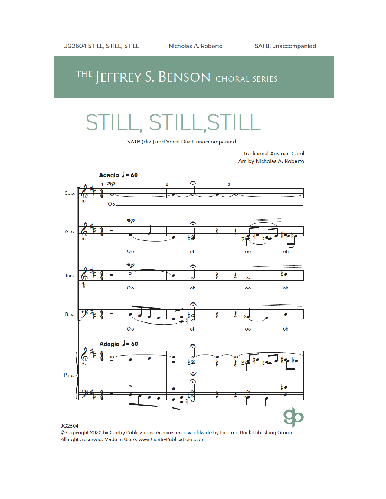 Still, Still, Still (SATB Choir) von Nicholas A. Roberto
