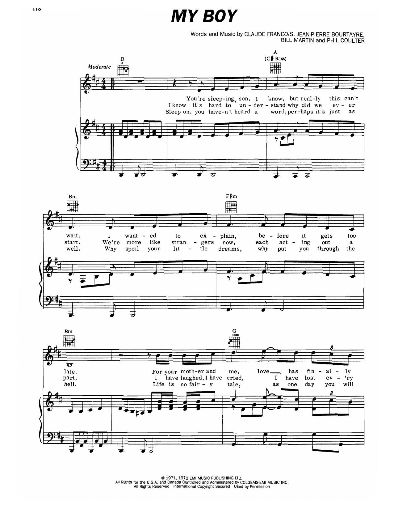 My Boy (Piano, Vocal & Guitar Chords (Right-Hand Melody)) von Elvis Presley