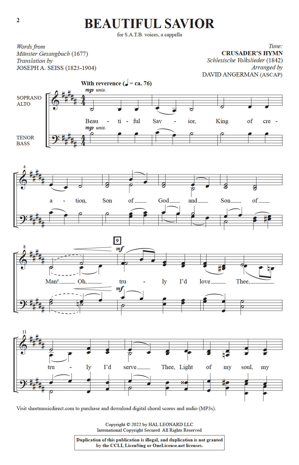 Beautiful Savior (SATB Choir) von David Angerman