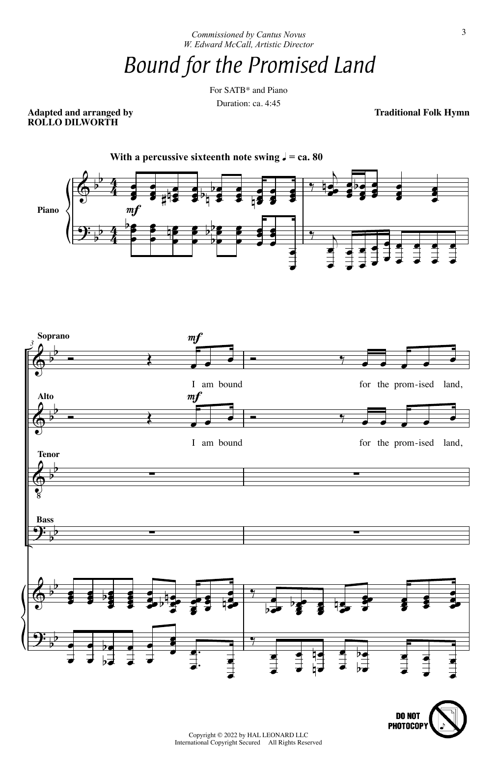 Bound For The Promised Land (arr. Rollo Dilworth) (SATB Choir) von Traditional Spiritual