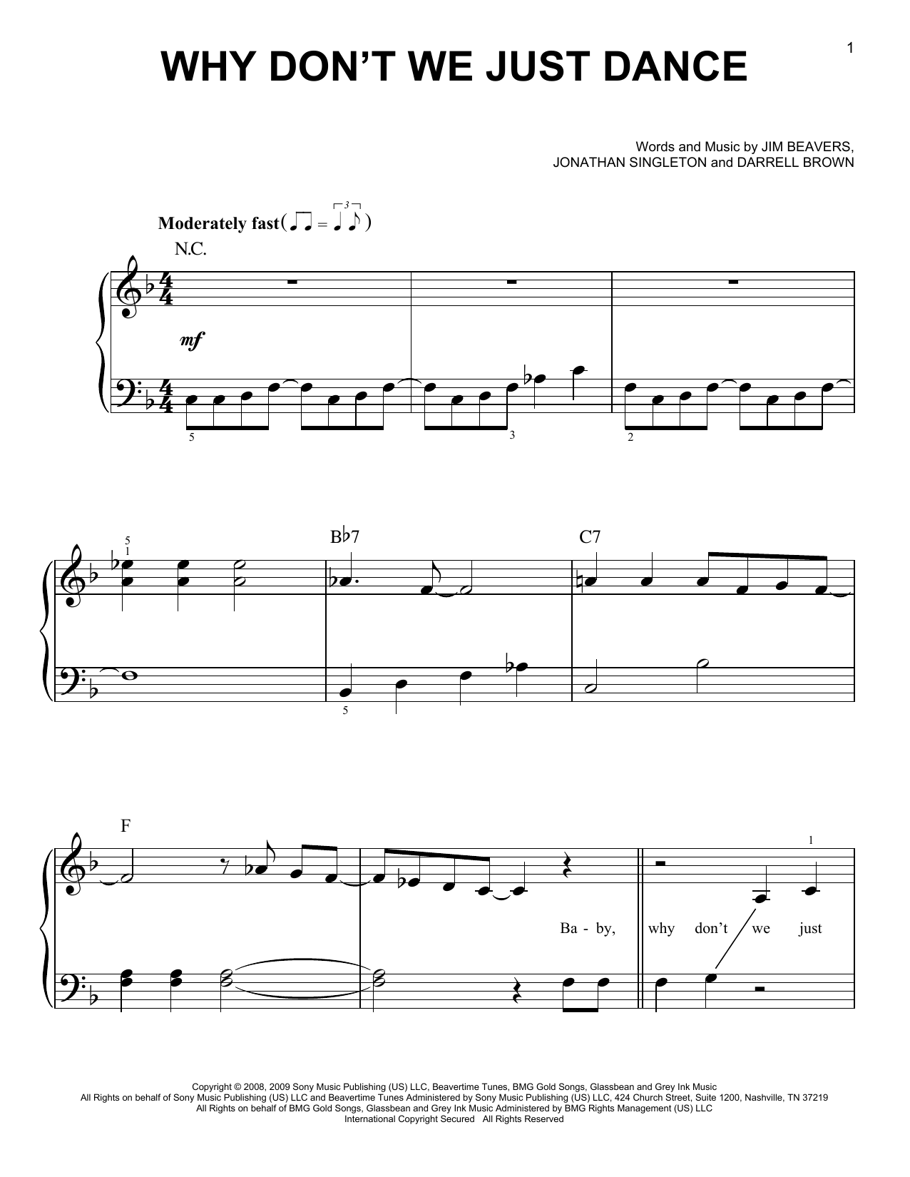 Why Don't We Just Dance (Very Easy Piano) von Josh Turner